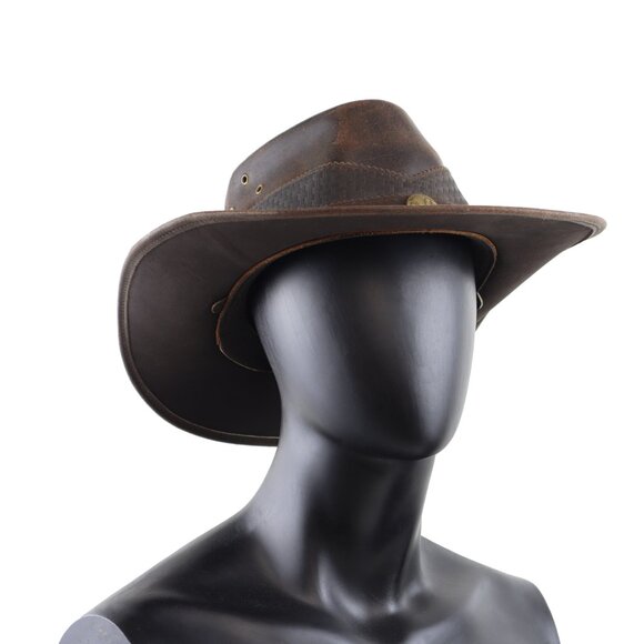 Stellman Leather Hat Western Cowboy Hat Handmade Leather Hat Vintage Leather Hat - Picture 6 of 6